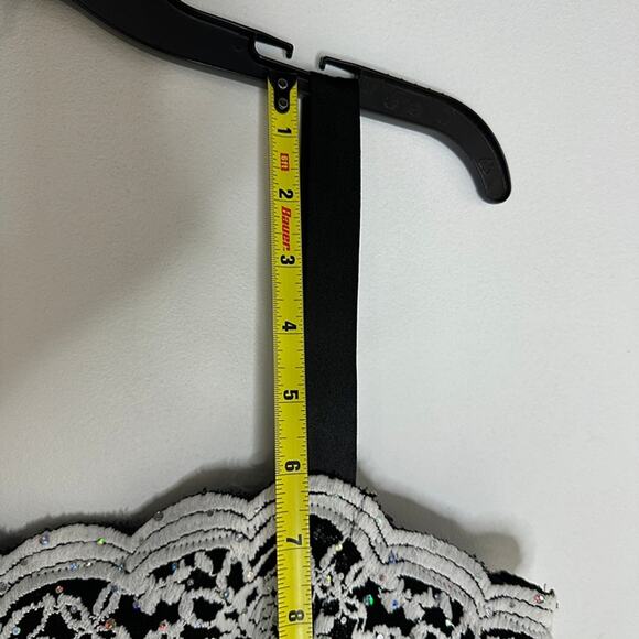 R&M Richards 2 Piece White Black Lace-like Evening Dress - Size 12 Petite - Picture 9 of 12